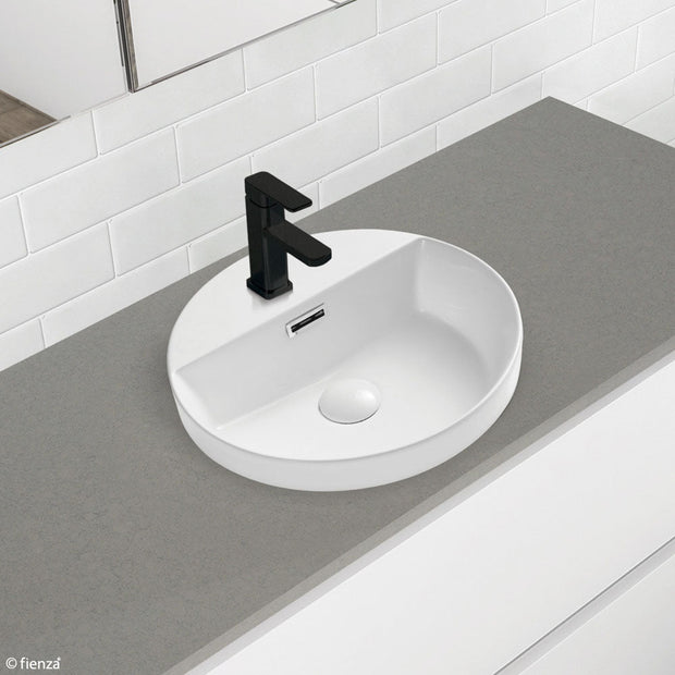 Fienza Reba Semi-Inset Basin With Tap Hole, Gloss White