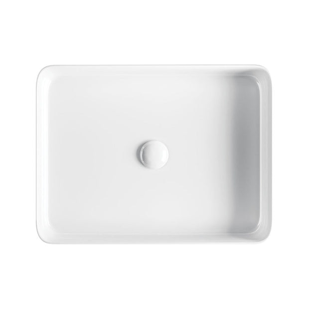 Eleanor Rectangular Above Counter Fluted Basin, Gloss White in Gloss White