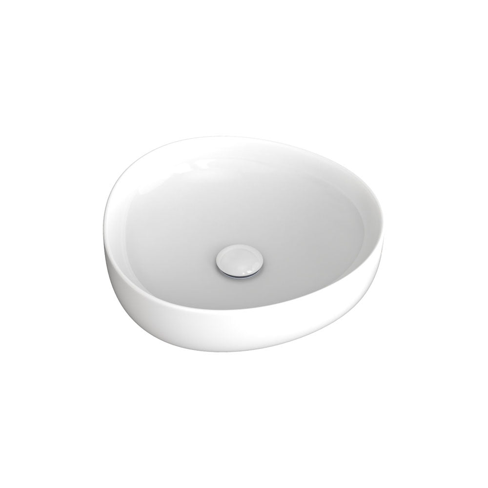 Pebble Small Above Counter Basin in Gloss White