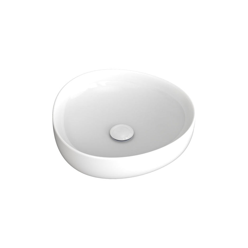 Pebble Small Above Counter Basin in Gloss White