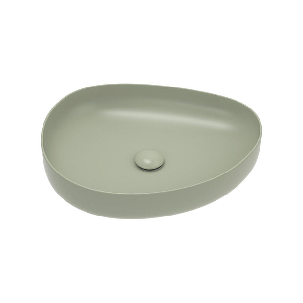 Pebble Medium Above Counter Basin in Matte Olive