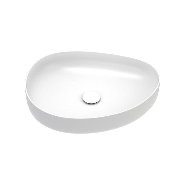 Pebble Medium Above Counter Basin in Matte White