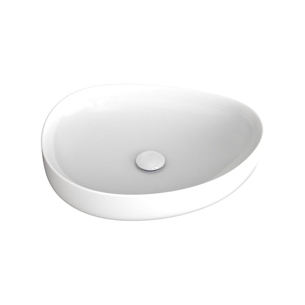 Pebble Medium Above Counter Basin in Gloss White