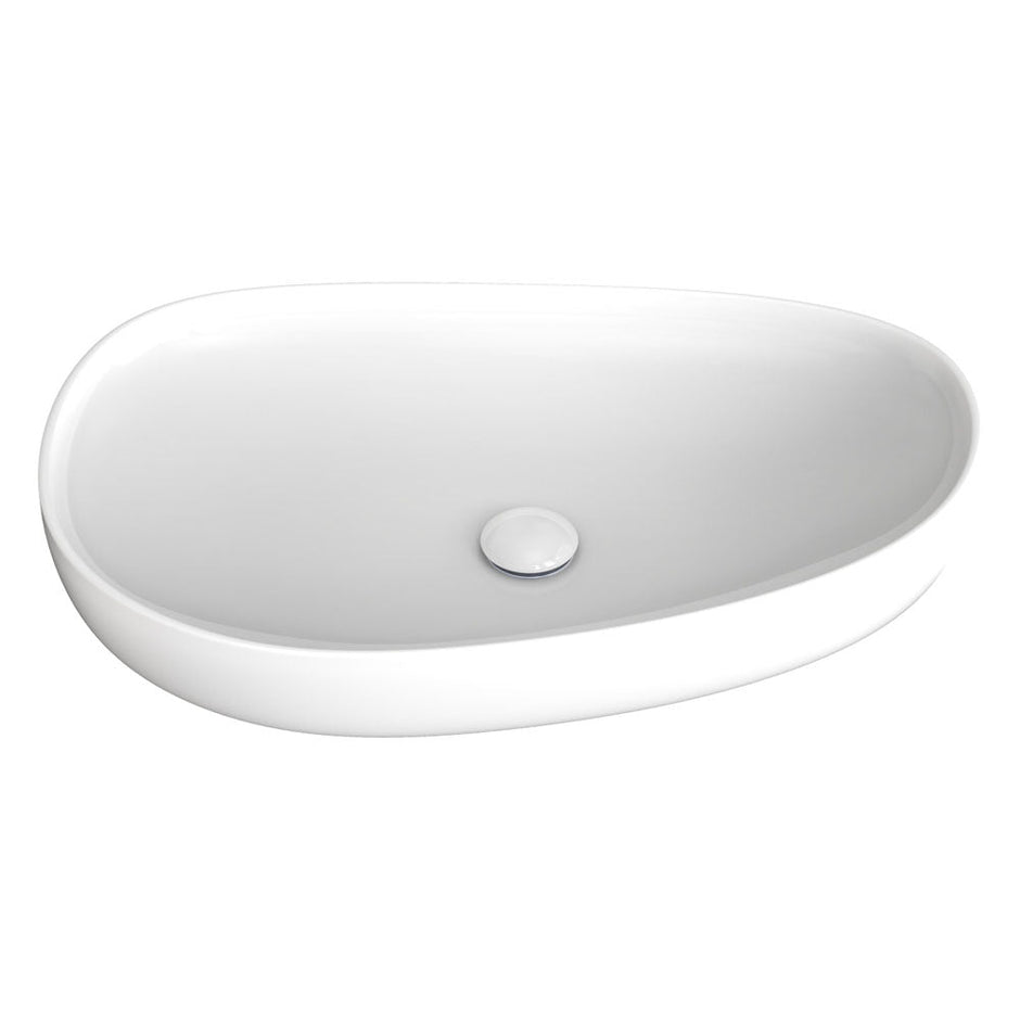 Pebble Large Above Counter Basin in Gloss White