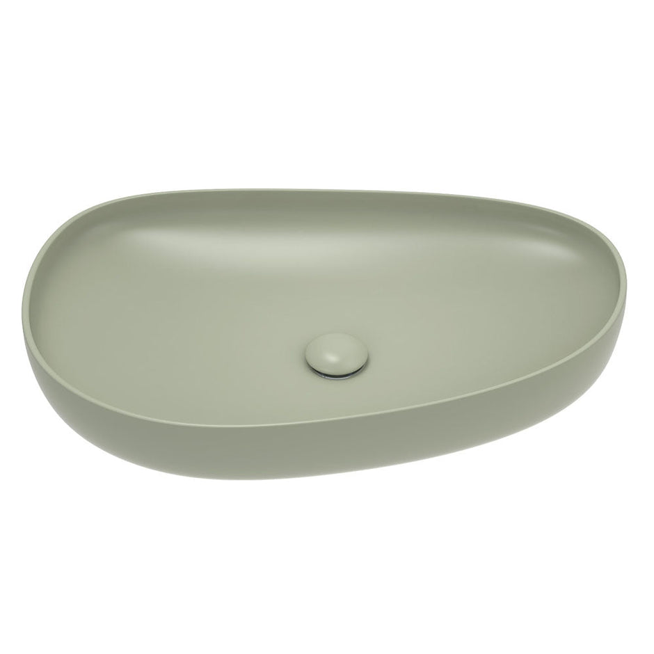 Pebble Large Above Counter Basin in Matte Olive