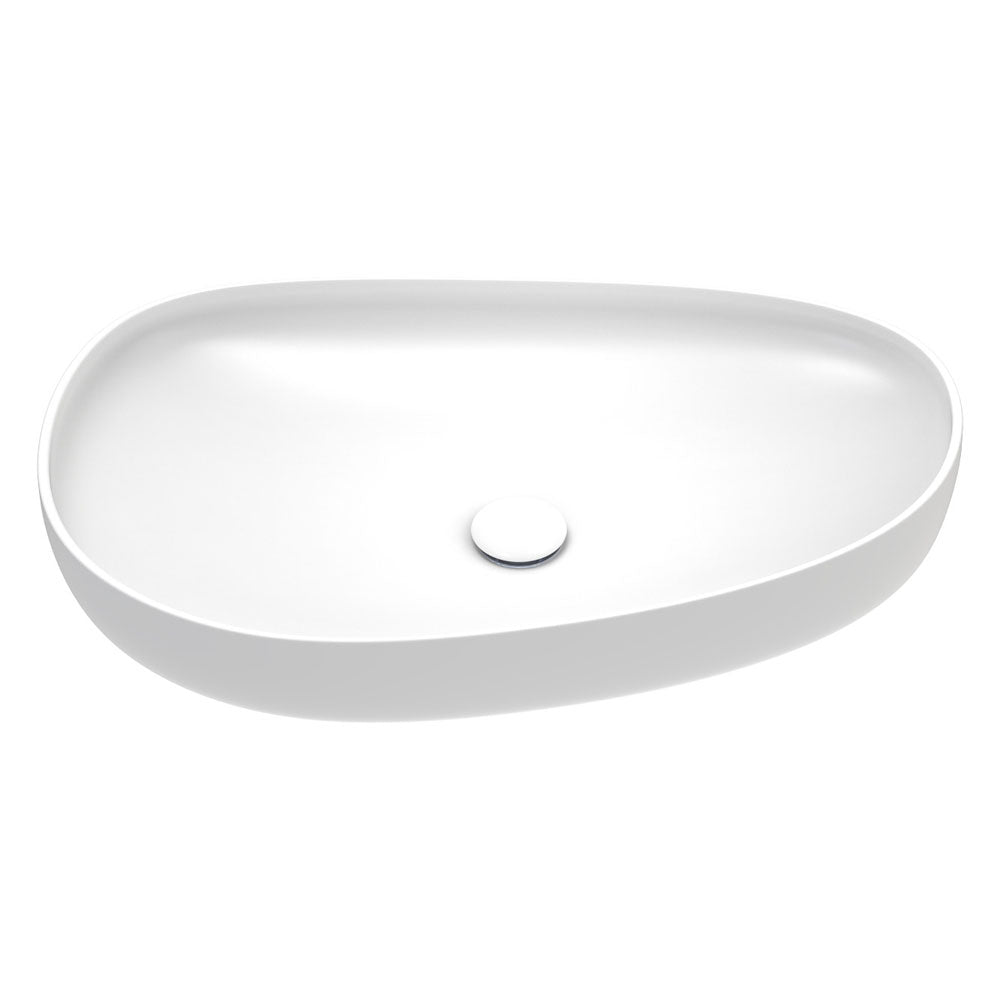 Pebble Large Above Counter Basin in Matte White