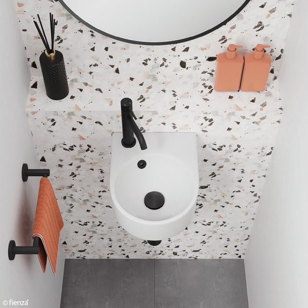 Fienza Junior Wall Basin, Gloss White wall hung vanity