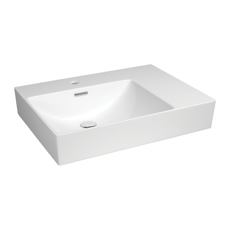 Tono Care Wall Basin, Left Bowl, Gloss White in Gloss White