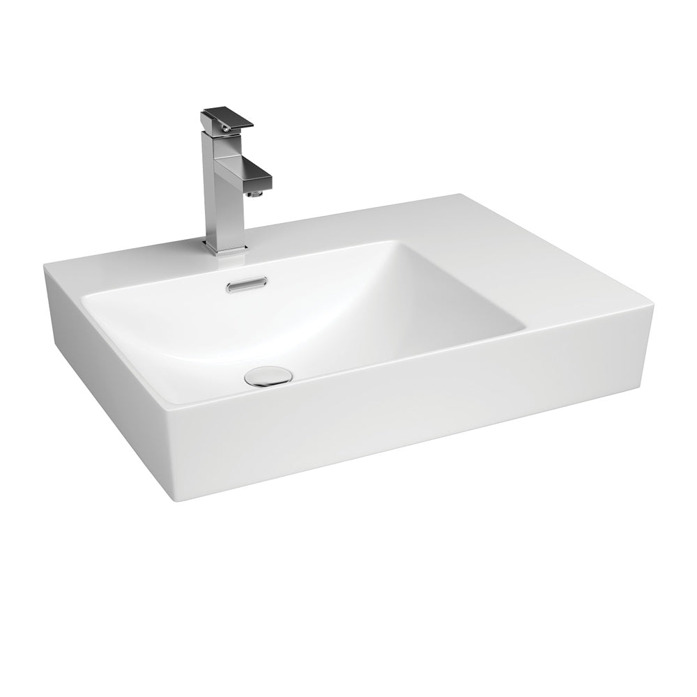 Tono Care Wall Basin, Left Bowl, Gloss White
