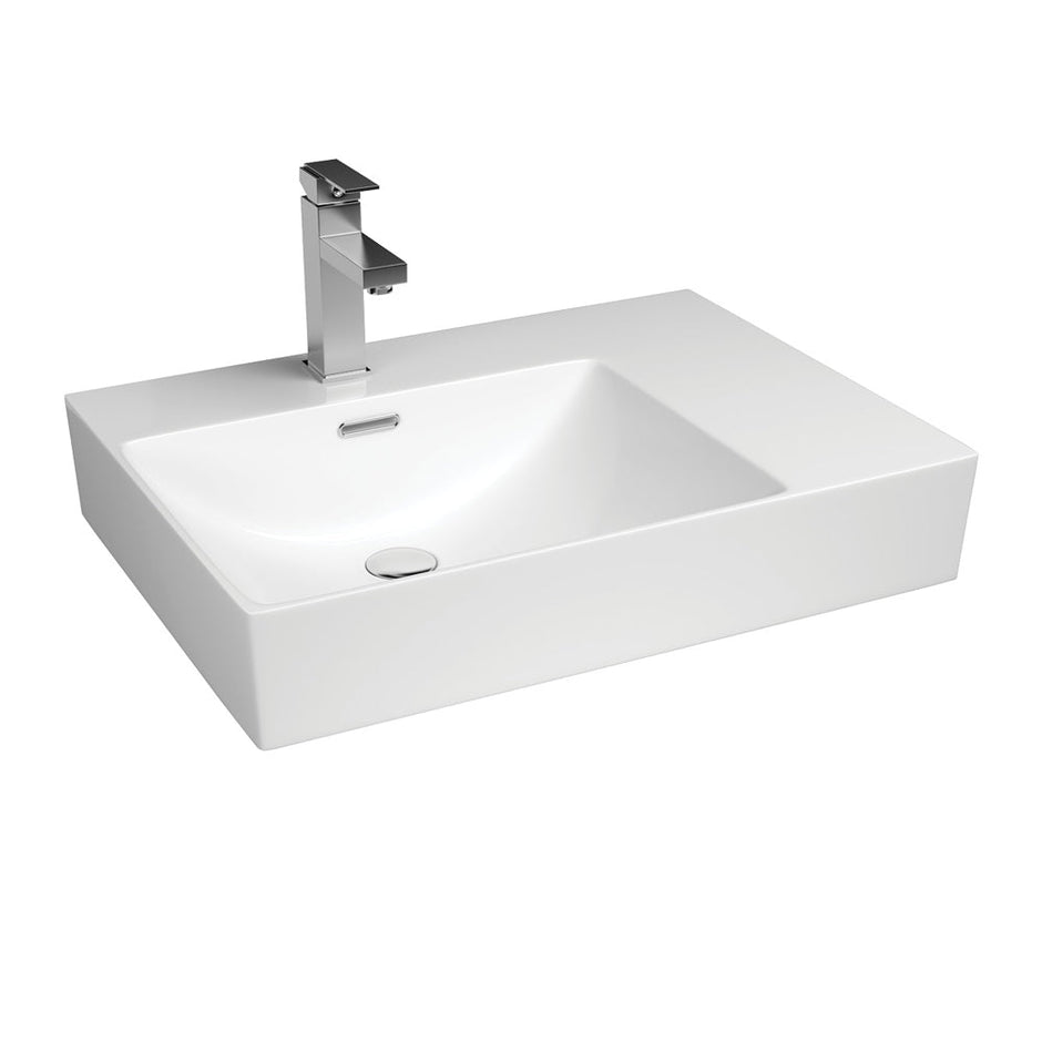 Tono Care Wall Basin, Left Bowl, Gloss White