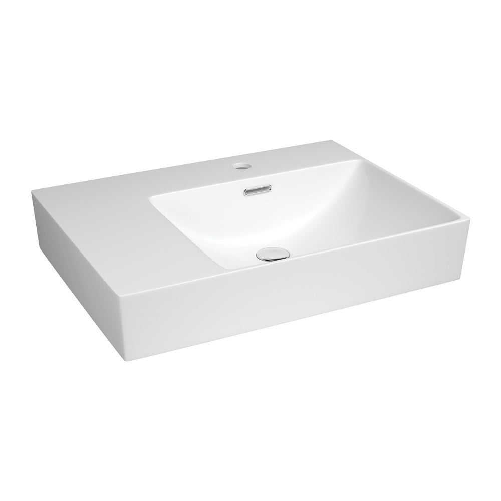 Tono Care Wall Basin, Right Bowl, Gloss White in Gloss White