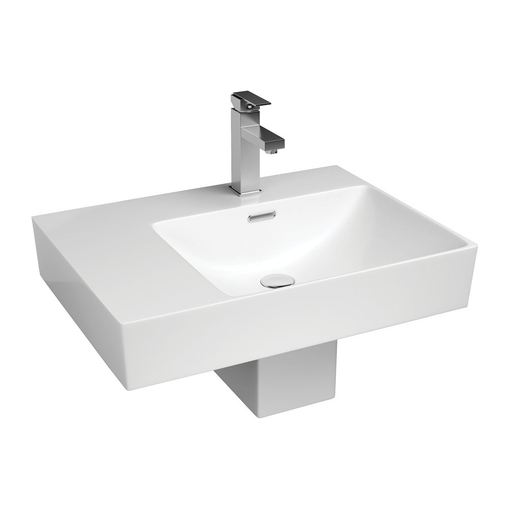 Tono Care Wall Basin with Integral Shroud, Right Bowl, Gloss White