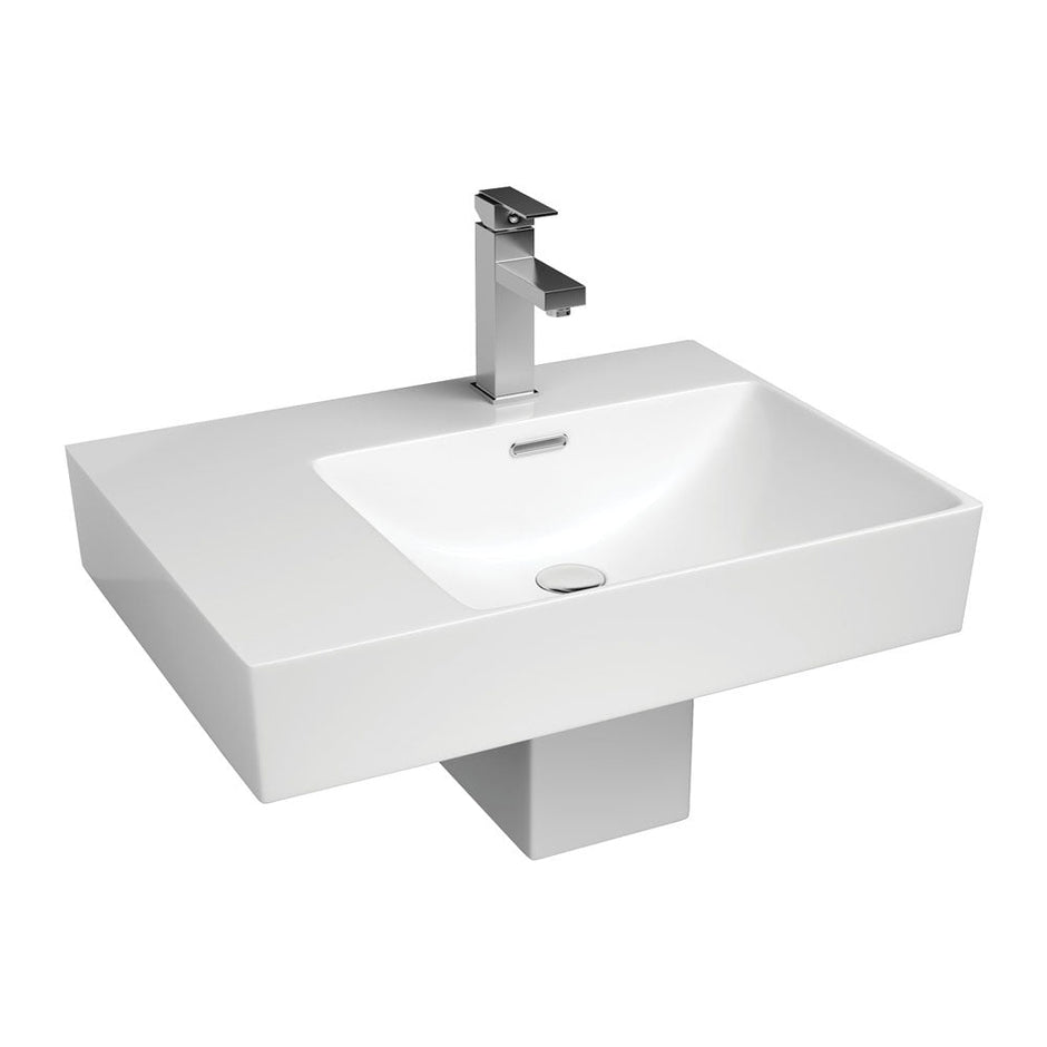 Tono Care Wall Basin with Integral Shroud, Right Bowl, Gloss White