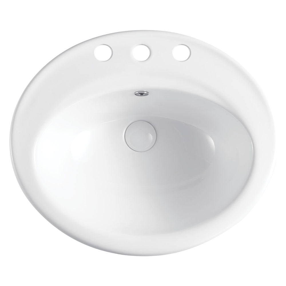 Lacy Fully-Inset Basin, Gloss Off-White