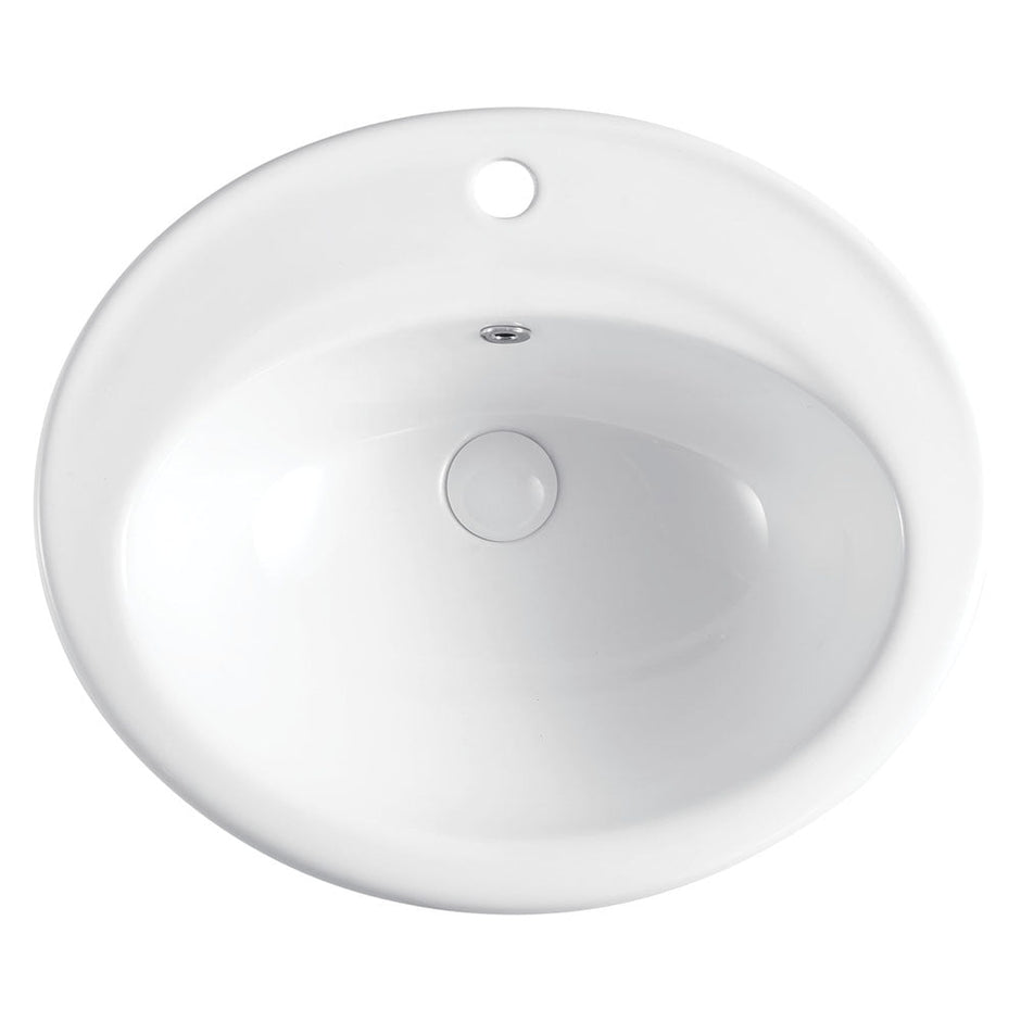 Lacy Fully-Inset Basin, Gloss Off-White