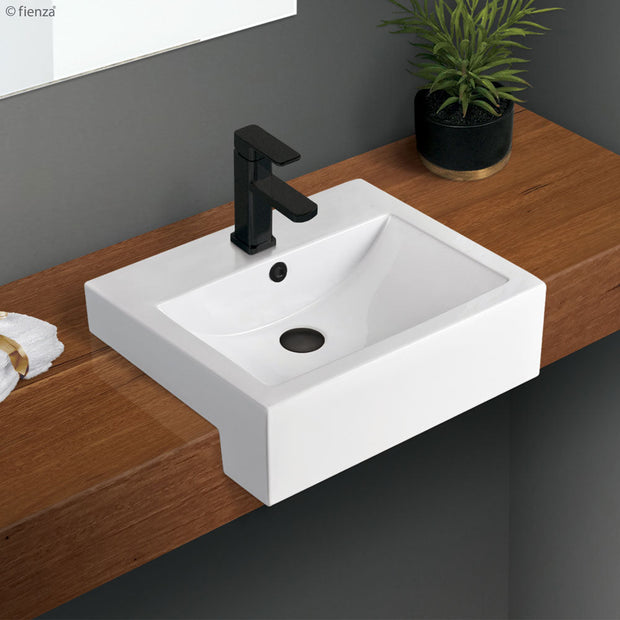 Fienza Belinda Semi-Recessed Basin, Gloss White