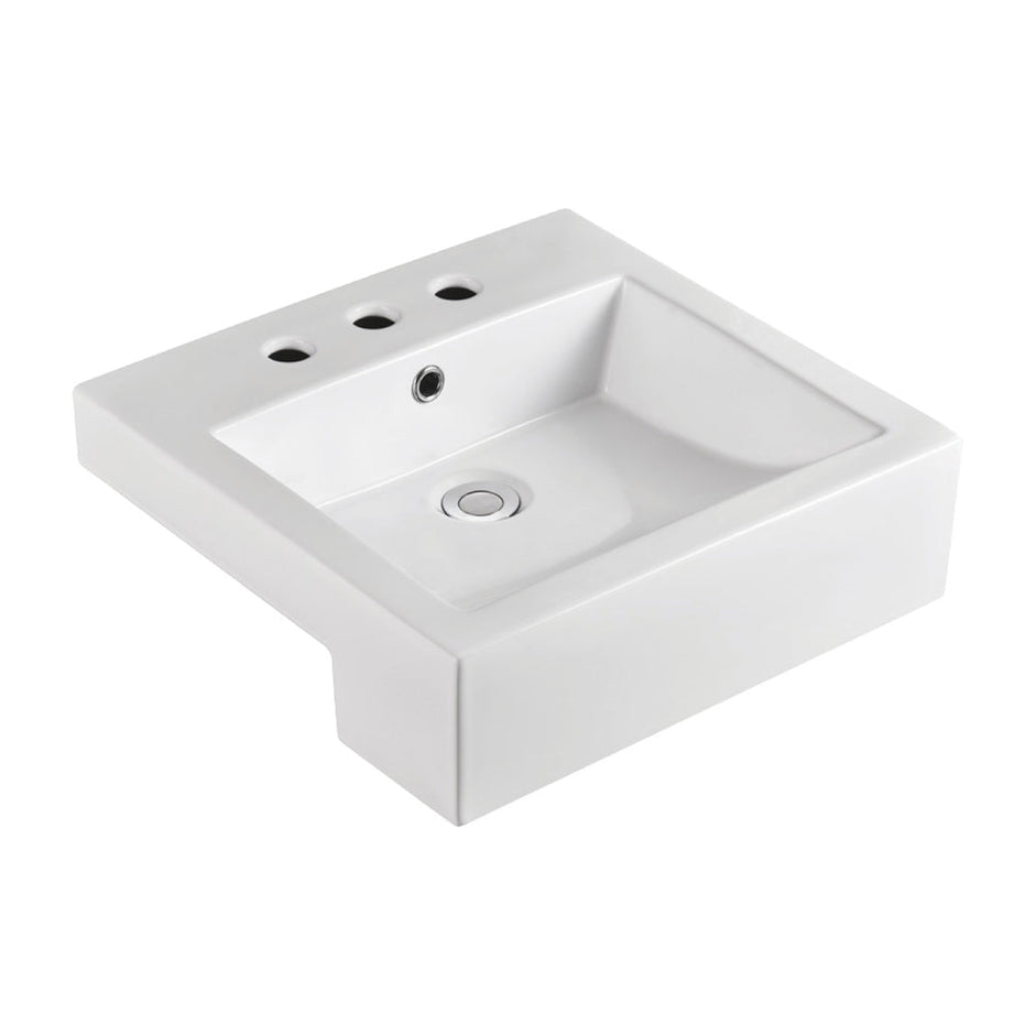 Jacinta Semi-Recessed Basin, Gloss White in Gloss White