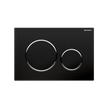 Concealed Cistern Flush Plate with Round Buttons in Black