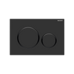 Concealed Cistern Flush Plate with Round Buttons in Matte Black
