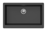 Navona Retro A100 Single Bowl Farmhouse Granite Sink 865 x 540 x 229mm Deep Black