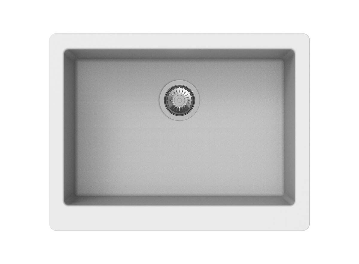 Navona Retro A100 Single Bowl Farmhouse Granite Sink 865 x 540 x 229mm Snova White
