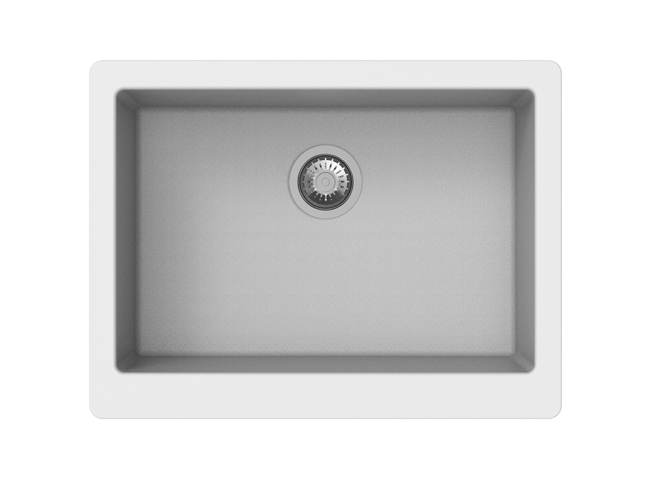 Navona Retro A100 Single Bowl Farmhouse Granite Sink 865 x 540 x 229mm Snova White