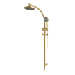 Twin Curve Rail and Hand Shower Ensemble in Brushed Brass