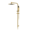 Twin Arch Rain and Hand Shower Ensemble in Brushed Brass