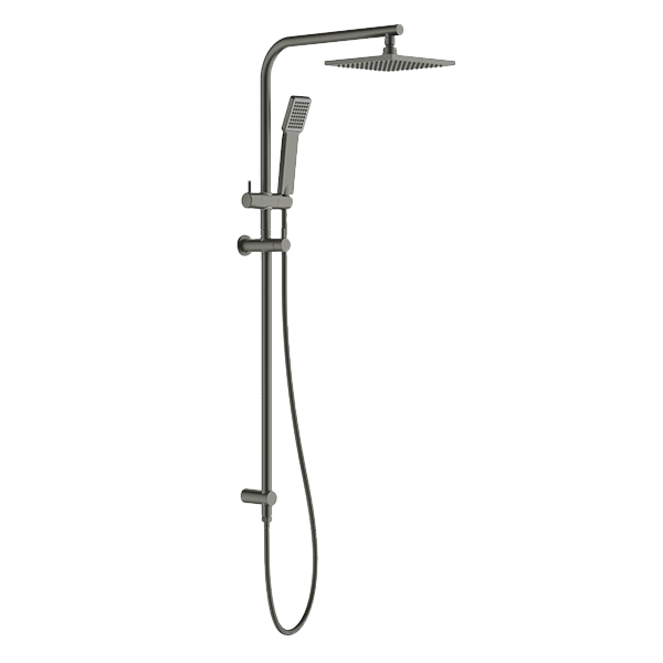 Twin Arch Rain and Hand Shower Ensemble in Gun Metal