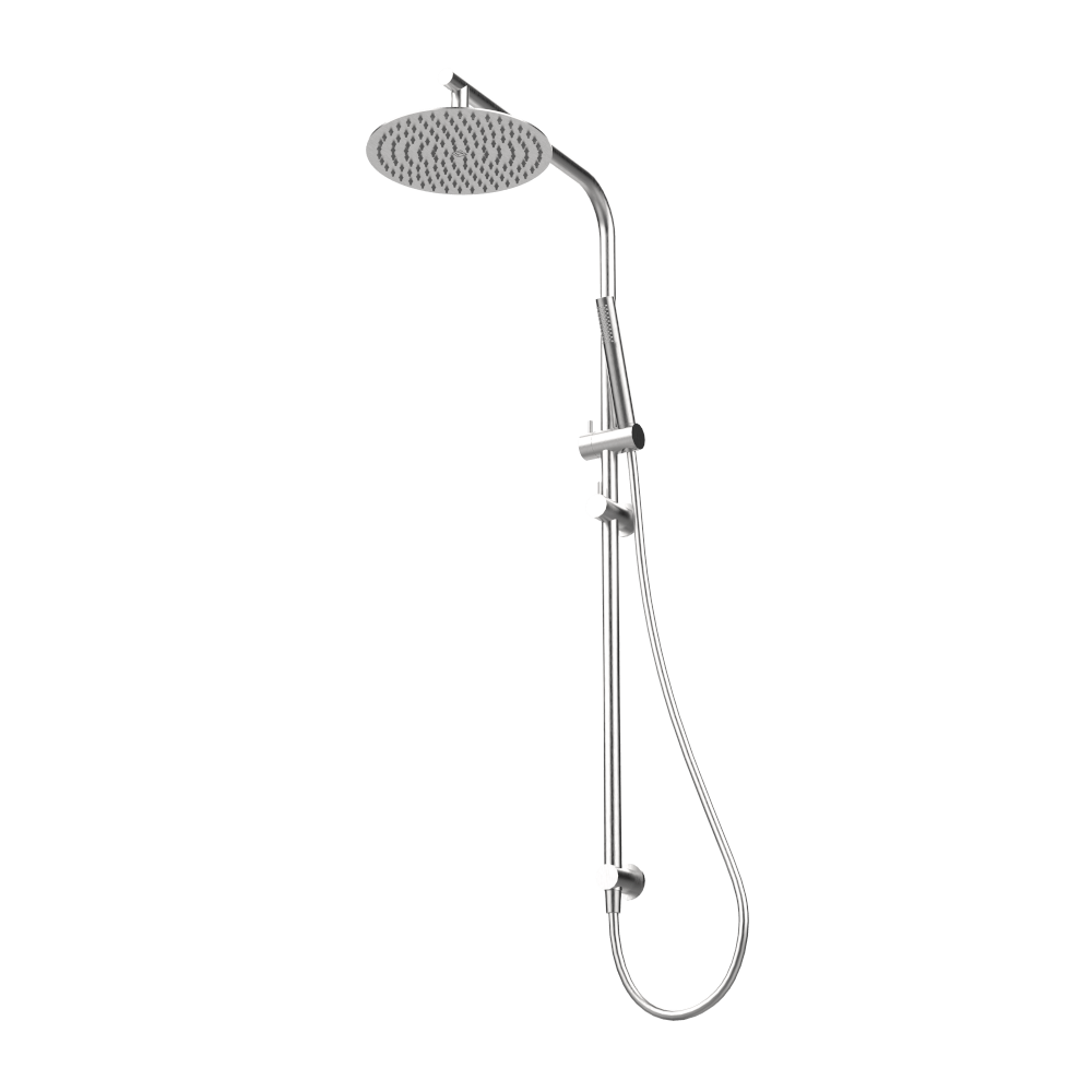 316 Marine Grade Stainless Steel Twin Round Showerhead (250mm) and Handshower