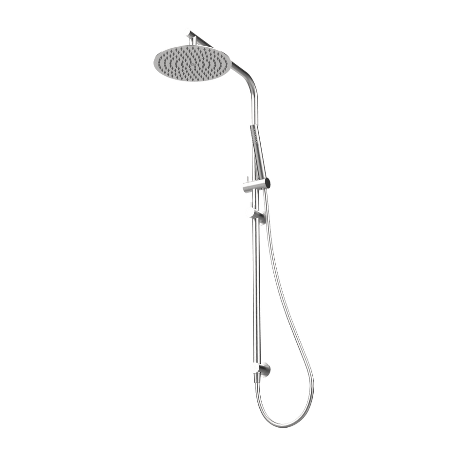 316 Marine Grade Stainless Steel Twin Round Showerhead (250mm) and Handshower