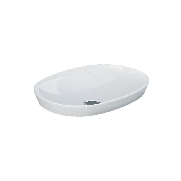 Fienza RAK Variant Round Small Oval Semi-Inset Basin, Alpine Gloss White