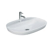 RAK Variant Large Oval Semi-Inset Basin with Tap Hole, Alpine Gloss White in Alpine Gloss White
