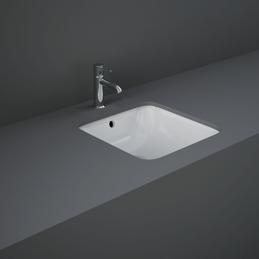 RAK Variant Square Undermount Basin, Alpine Gloss White in Alpine Gloss White
