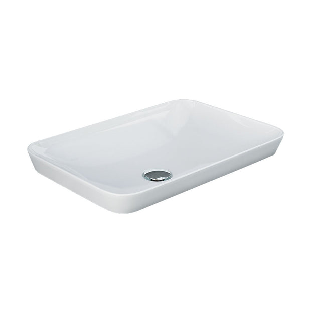 Fienza RAK Variant Rectangular Semi-Inset Basin, Alpine Gloss White