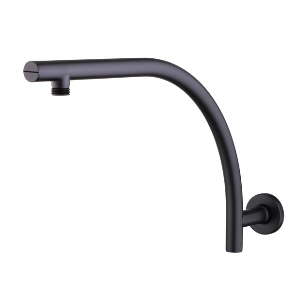 Rome Raised Wall Mounted Shower Arm in Matte Black