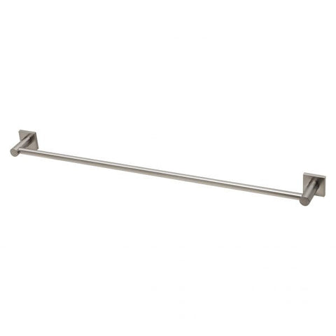 Phoenix Radii Single Towel Rail 800mm Square Plate, Brushed Nickel