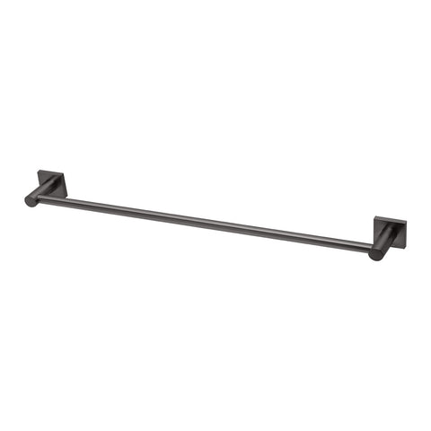 Phoenix Radii Single Towel Rail 600mm Square Plate, Brushed Carbon