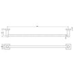 Radii Single Towel Rail 600mm Square Plate