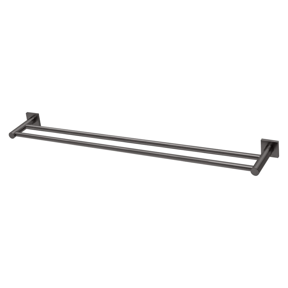 Radii Double Towel Rail 800mm Square Plate