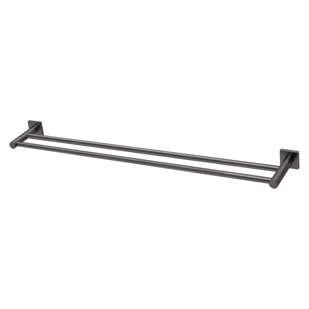 Radii Double Towel Rail 800mm Square Plate