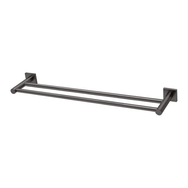 Radii Double Towel Rail 600mm Square Plate