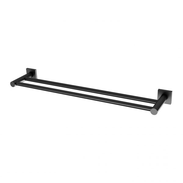 Radii Double Towel Rail 600mm Square Plate