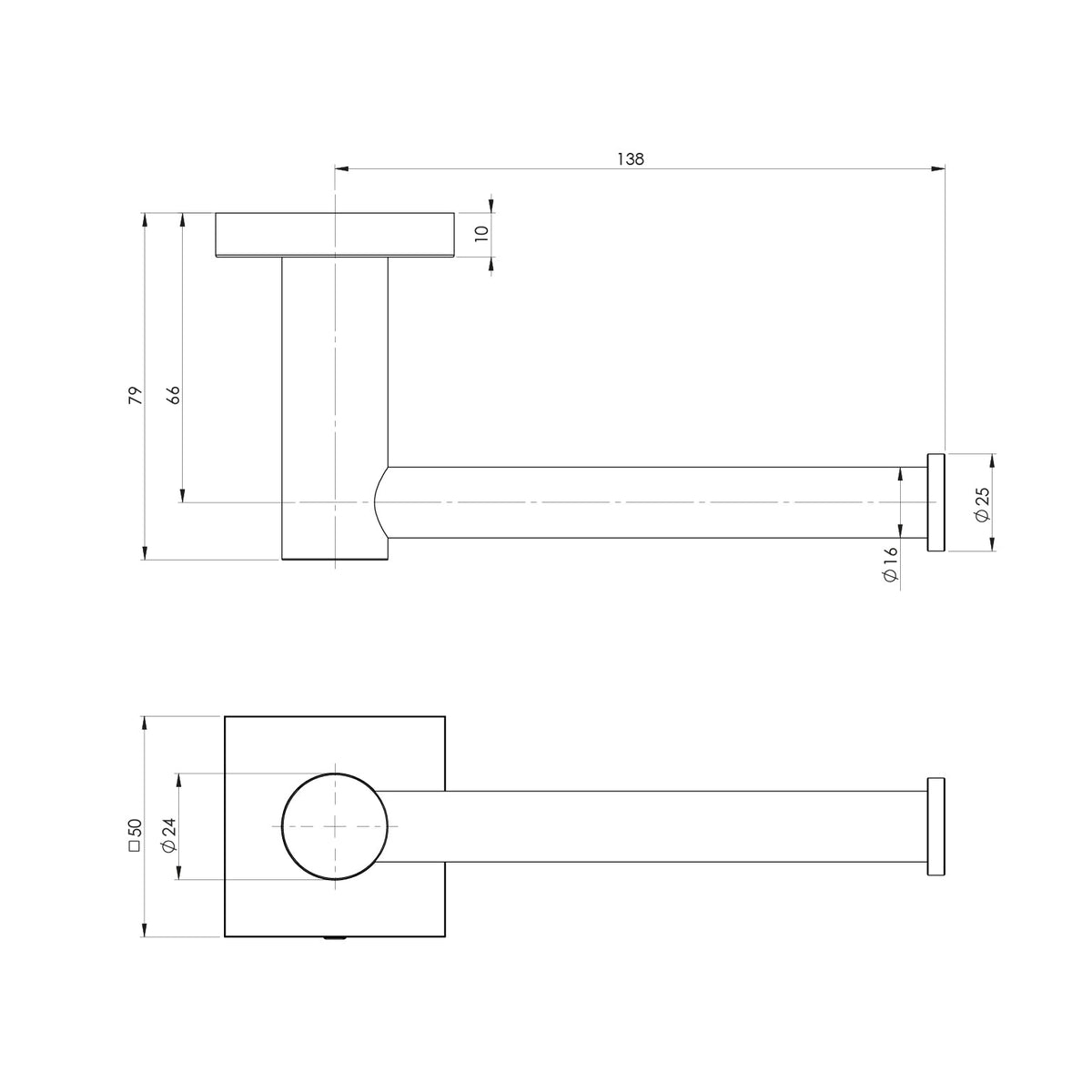 Radii Toilet Roll Holder Square