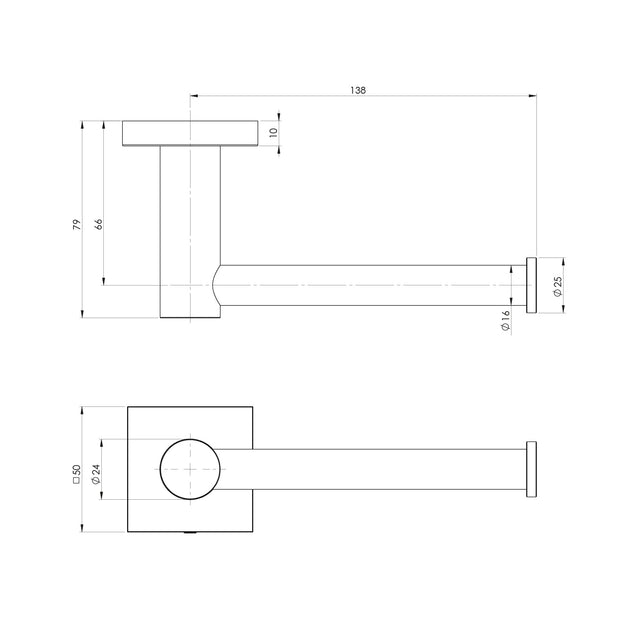 Radii Toilet Roll Holder Square