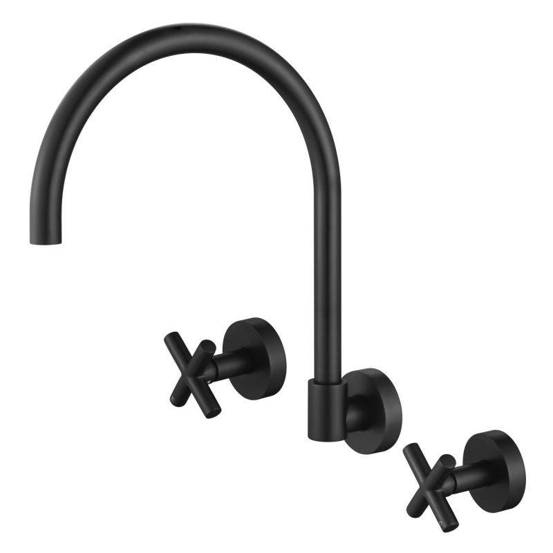 Ryker Wall Sink Set 1/4 Turn - matte-black
