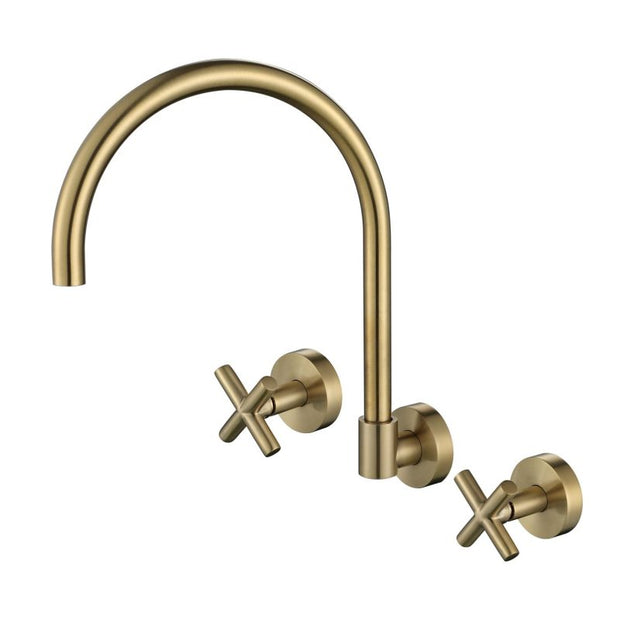 Ryker Wall Sink Set 1/4 Turn - brushed-bronze