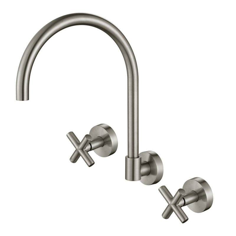 Ryker Wall Sink Set 1/4 Turn - brushed-nickel