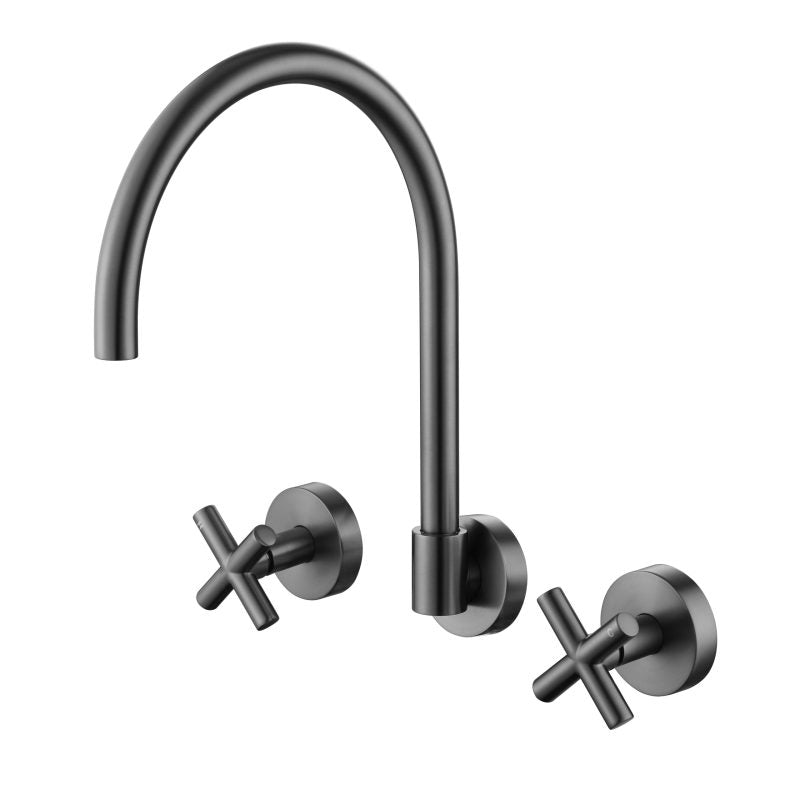 Ryker Wall Sink Set 1/4 Turn - gun-metal