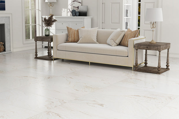 Raw Silk Honed Natural Stone Tiles in a room setting